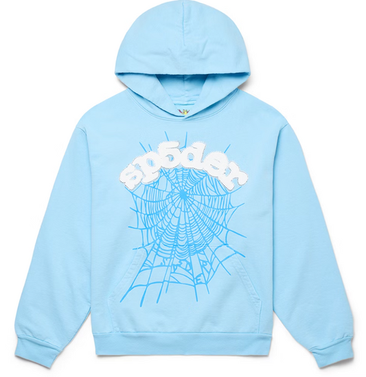 Sp5der web hoodie Sky Blue